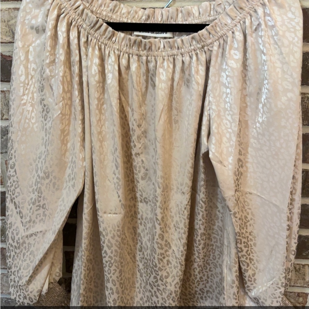 Leopard Print Off-Shoulder Blouse